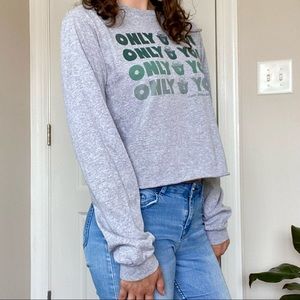 Smokey the Bear Long-sleeved Gray Cropped T-shirt